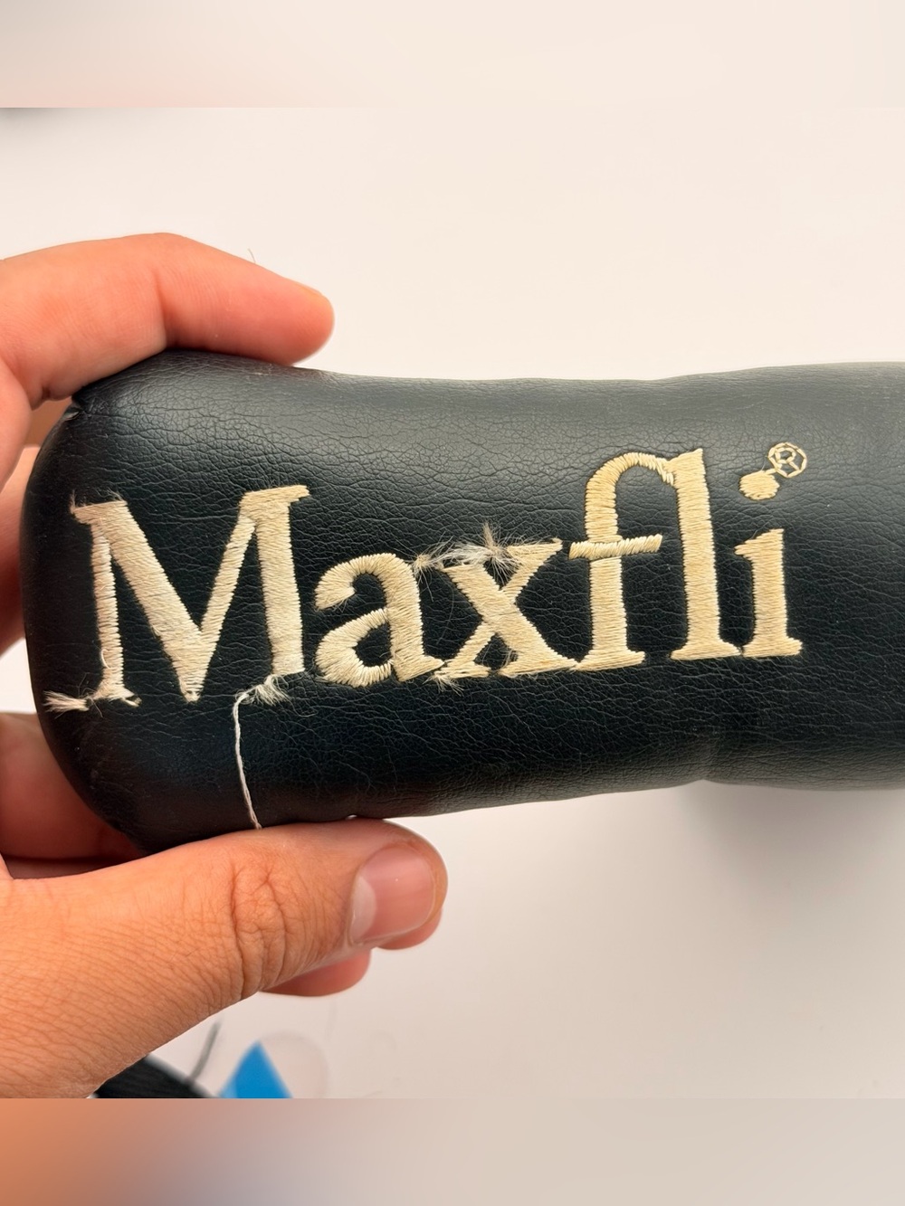 Maxfli Golf Club Headcover, Black Leather & fur, used